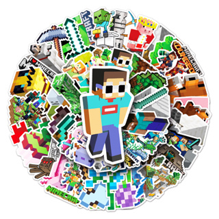สติกเกอร์ กันน้ํา ลาย Minecraft DIY แบบสร้างสรรค์ สําหรับติดตกแต่งรถยนต์ จํานวน 50 ชิ้น