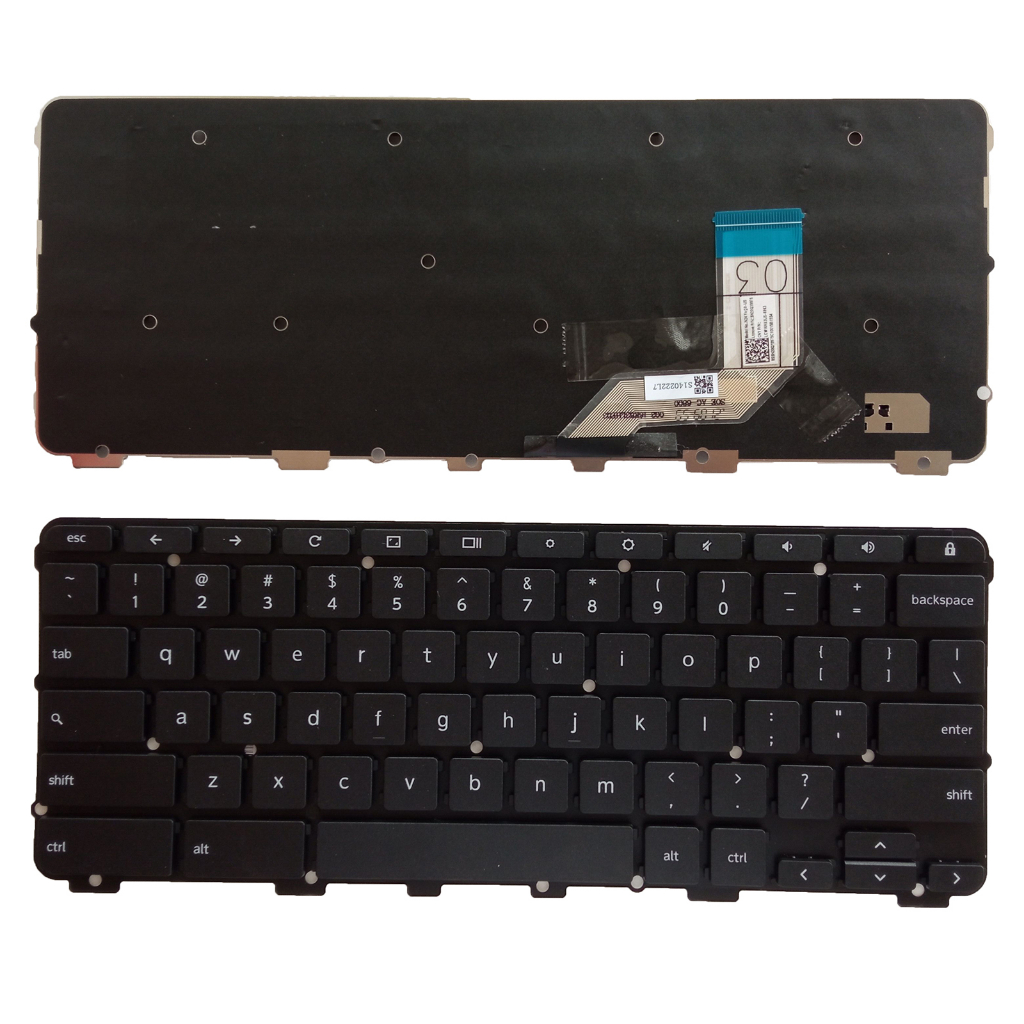 US KEYBOARD สําหรับ LENOVO YOGA N24 Chromebook 100e 500e N3350 สีดํา