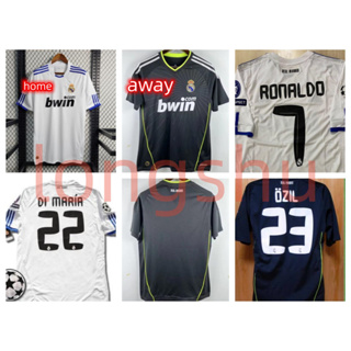 เสื้อกีฬาแขนสั้น ลายทีมชาติฟุตบอล real madrid 10-11 ชุดเหย้า สไตล์เรโทร ไซซ์ S-XXL