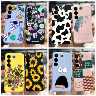 เคสโทรศัพท์มือถือ ซิลิโคนนิ่ม ปิดด้านหลัง ลายการ์ตูนวัวนักบินอวกาศน่ารัก สําหรับ Vivo V27e V2237 S16e V2239A V27e