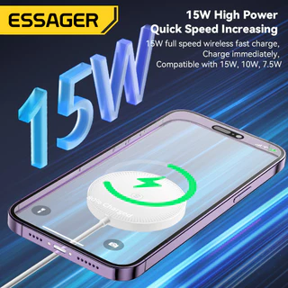 Essager 15w ที่ชาร์จแม่เหล็กไร้สาย สําหรับ ios samsung Phone earphone เครื่องชาร์จชาร์จเร็ว