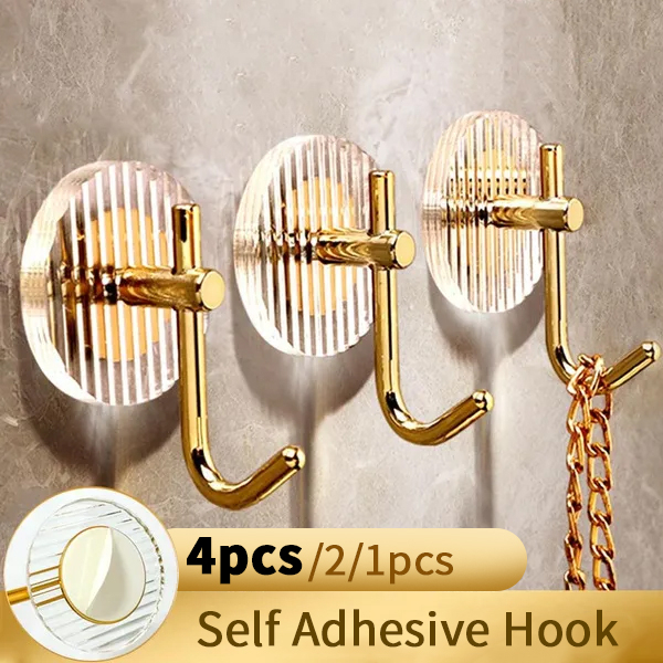 ออกแบบใหม่ Strong Wall Hook Self กาวตะขอเหนียวประตู Wall Hanger Hook 3M Stickness Hook อะคริลิค Stro