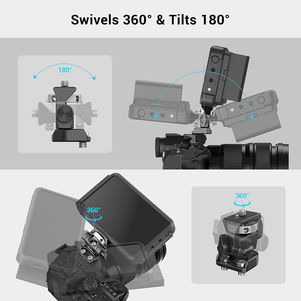 Smallrig อุปกรณ์เมาท์ขาตั้งหมุนได้พร้อมสกรูเมาท์ยึด 2904B