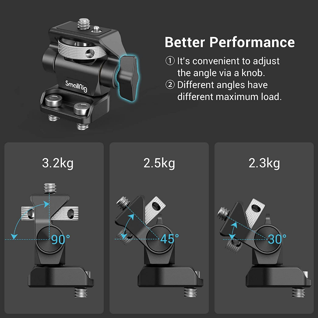 Smallrig อุปกรณ์เมาท์ขาตั้งหมุนได้พร้อมสกรูเมาท์ยึด 2904B
