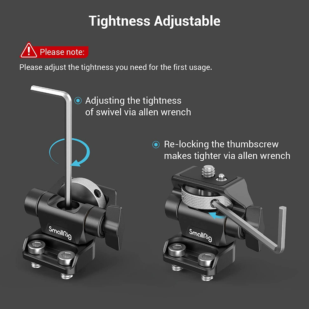 Smallrig อุปกรณ์เมาท์ขาตั้งหมุนได้พร้อมสกรูเมาท์ยึด 2904B