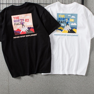 The North FACE/Northern ใหม่ เสื้อยืดลําลอง แขนสั้น คอกลม ทรงหลวม พิมพ์ลาย สําหรับผู้ชาย ผู้หญิง