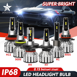 Jiuguang ชุดหลอดไฟหน้ารถยนต์ Led H4 H7 H1 H3 H8 H11 Led 9005 HB3 9006 HB4 12000LM 6000K สีขาว 2 ชิ้น