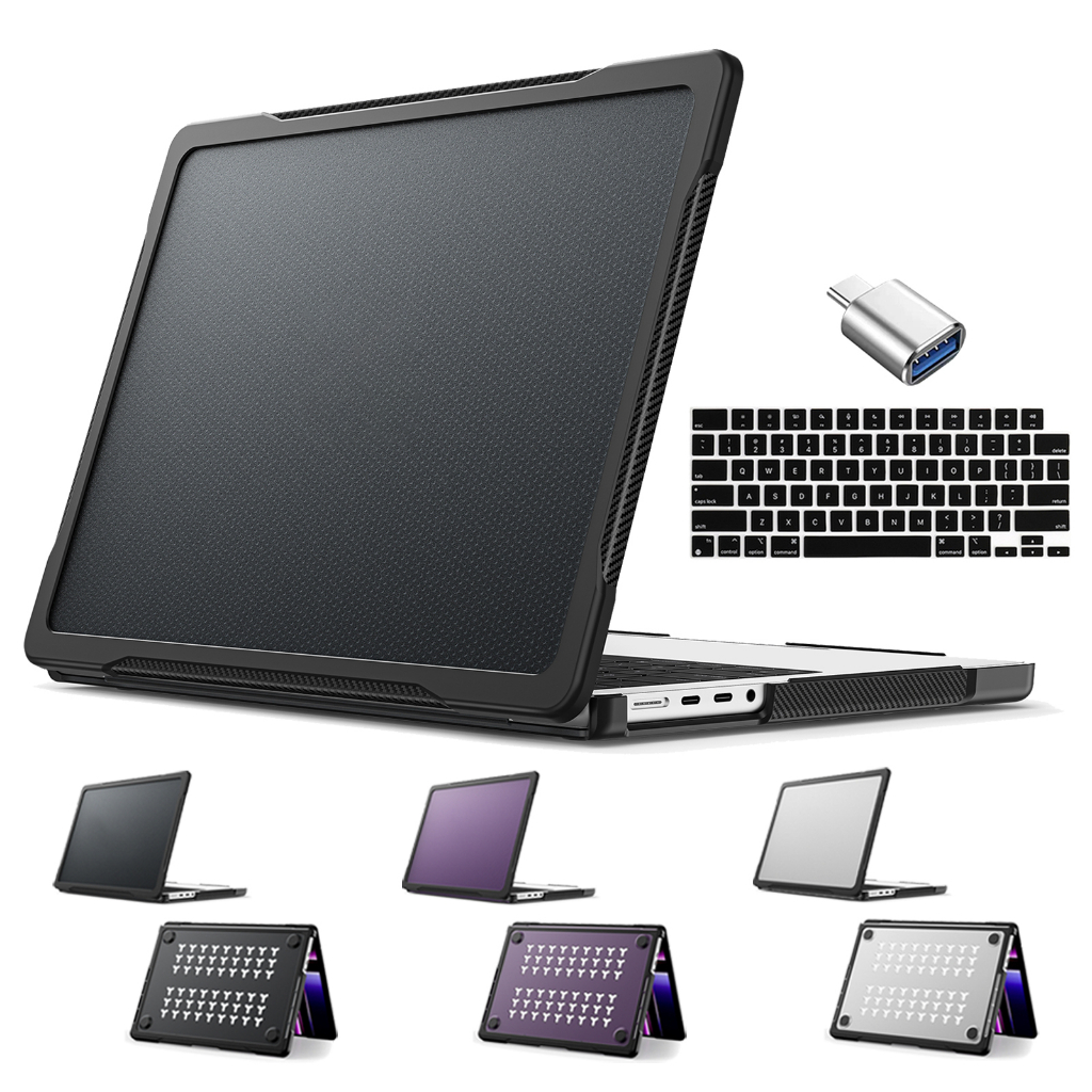 เคสสําหรับงานหนักสําหรับ MacBook Air Pro 13 14 15 16 นิ้ว M1 M2 M3 M4 ชิป (รุ่น 2020-2025) เคสกันกระแทก A3240 A3401 A3113 A3114 A3112 A2918 A3403 A2991 A2681 A3241 A2338 A2337