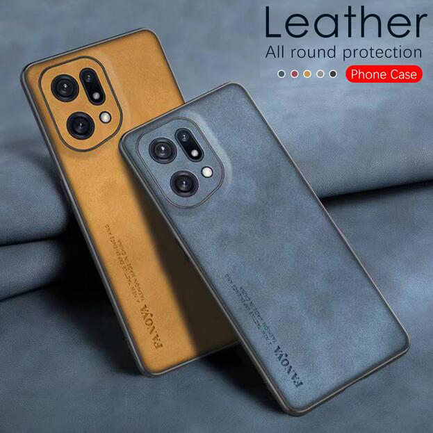 For Oppo Find X5 X3 X2 Pro เคสหนังแกะ ไฮบริด หนัง PU กันกระแทก ป้องกันกล้อง เคสด้านหลัง