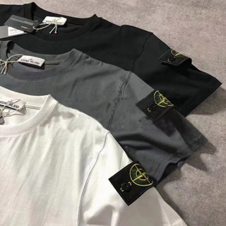 STONE ISLAND เสื้อยืดแขนสั้นลําลอง คอกลม ผ้าฝ้ายแท้ ทรงหลวม เข้ากับทุกการแต่งกาย แฟชั่นฤดูร้อน สําหรับผู้ชาย