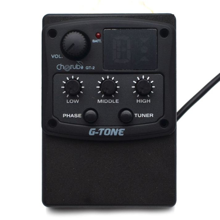 Cherub G-Tone Series กีตาร์อะคูสติก Preamp GT-2/GT-3/GT-4/GT-6 Piezo Pickup 3-Band EQ Equalizer LED 