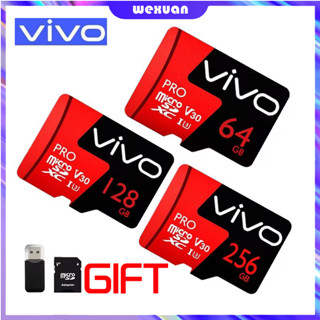 ♥พร้อมส่ง เครื่องอ่านการ์ด และอะแดปเตอร์♥Cod ของแท้ Vivo Class 10 การ์ดหน่วยความจํา Micro SD 16GB 32GB 64GB 128GB 256GB 512GB การ์ด TF
