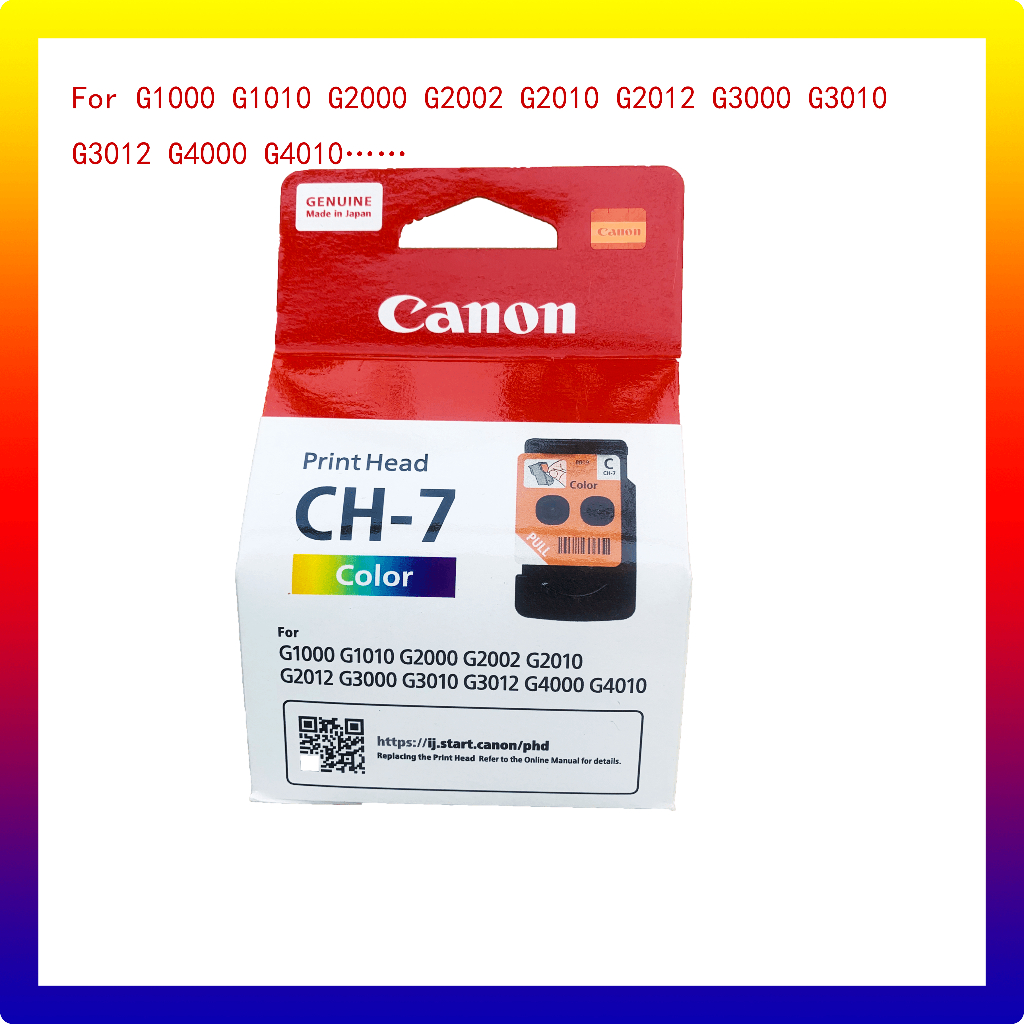 หัวพิมพ์ BH-7 สีดํา CH-7 Tri-color CA91 CA92 สําหรับ Canon G1000, G1010, G2000, G2010, G3000, G3010 