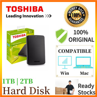 Toshiba ฮาร์ดไดรฟ์ภายนอก 2TB 1TB USB 3.0 ฮาร์ดดิสก์ภายนอก แบบพกพา ฮาร์ดดิสก์ HDD ความเร็วสูง บางเฉียบ จัดเก็บข้อมูล