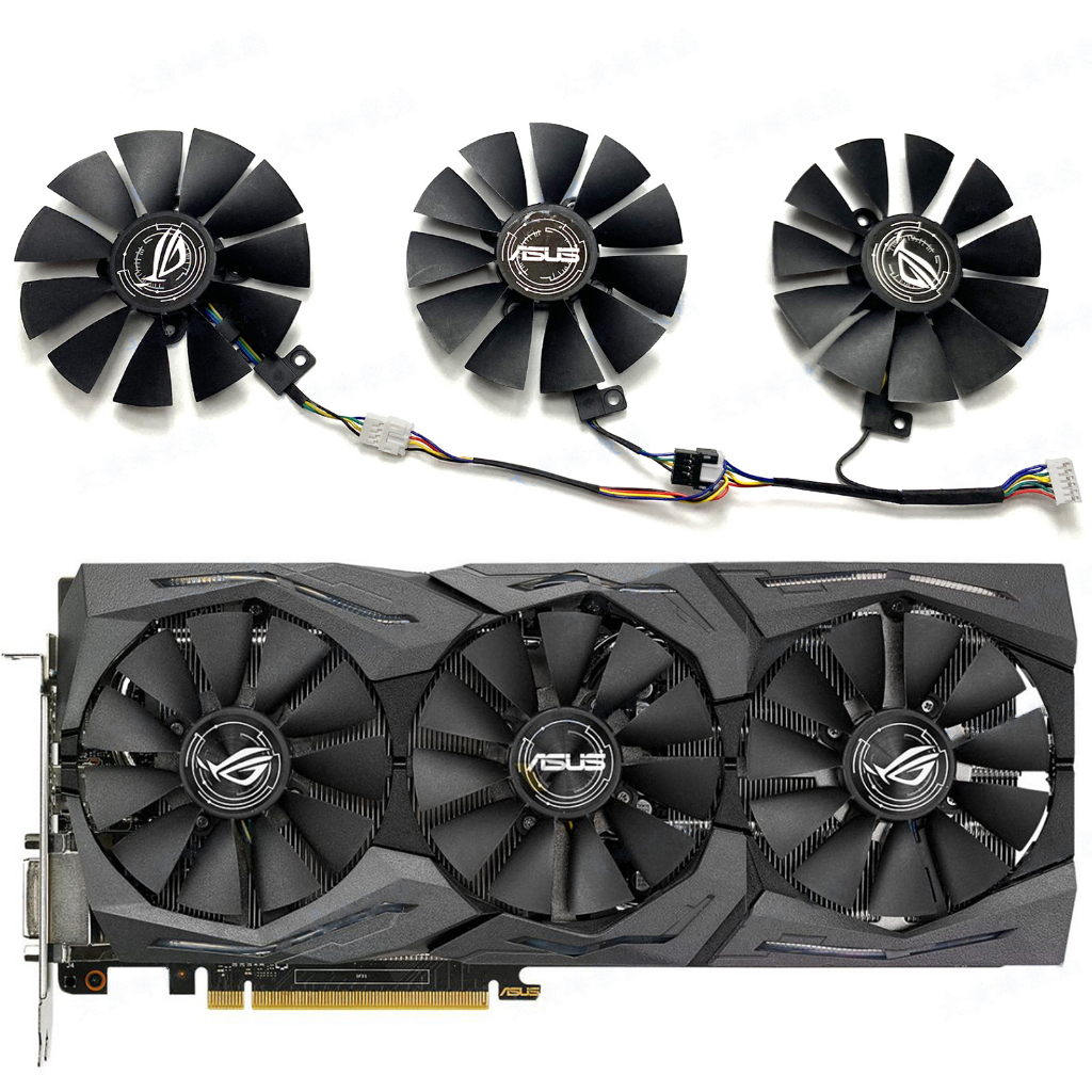 ROG STRIX ASUS สําหรับ GTX1060 1070 1080TI กราฟิกการ์ดพัดลมระบายความร้อน 4Pin 5Pin 6Pin pxs3