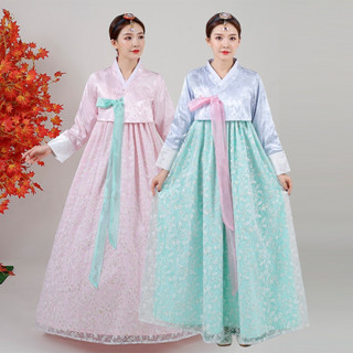 ขายร้อนใหม่เกาหลีแต่งตัว Hanfu ลูกไม้กระโปรงยาวกระโปรงกระโปรงกระโปรง Hanfu แขนสั้น Hanfu ปรับปรุง Hanfu สไตล์เกาหลี Hanfu แบบดั้งเดิม