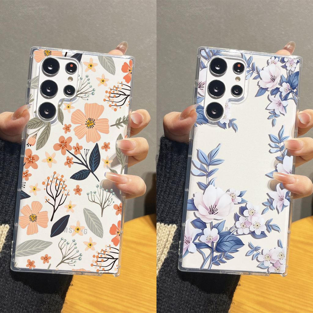 วินเทจ ดอกไม้ เคส Samsung Galaxy S25 Ultra S24FE S24 Ultra S23FE S23 Ultra S22 Ultra S21FE S21 S22 S
