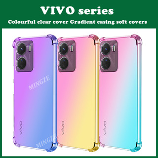 เคสนิ่ม แบบใส ไล่โทนสี หลากสี สําหรับ vivo Y02s Y35 Y16 Y22s Y33s V27e V27 5G V25e V25 V25