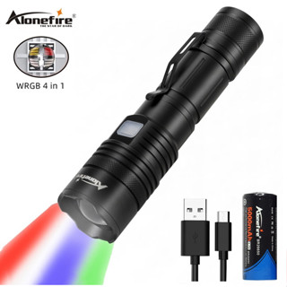 Alonefire X37WRGB 4 สี In 1 ไฟฉาย LED หลากสี ซูมได้ สีแดง สีเขียว สีฟ้า สีขาว กันน้ํา สําหรับตั้งแคมป์