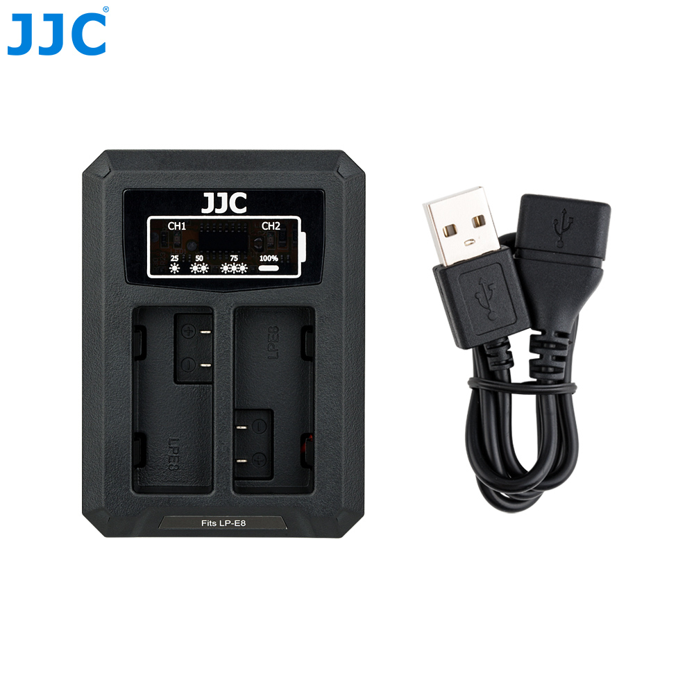 JJC ที่ชาร์จแบตเตอรี่ USB ช่องคู่ สําหรับ Panasonic DC-G95 DMC-G85 DMC-GX8 DC-FZ1000 II Panasonic DMW-BLC12
