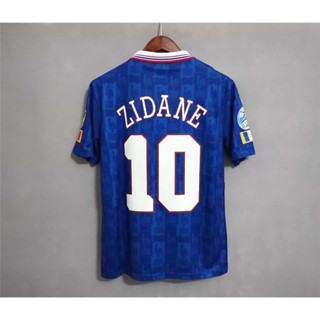 เสื้อยืด พิมพ์ลายฟุตบอล France ZIDANE DESCHAMPS 1996 คุณภาพสูง สไตล์เรโทร สําหรับบ้าน