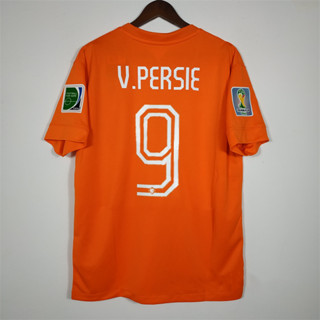 เสื้อกีฬาแขนสั้น ลายทีมชาติฟุตบอล Holland V.PERSIE ROBBEN 2014 ชุดเหย้า คุณภาพสูง สไตล์เรโทร