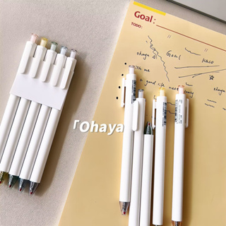 Ohaya kaco ins ปากกาเจล สีขาวบริสุทธิ์ 0.5 มม. สีดํา แห้งเร็ว เครื่องเขียนนักเรียน