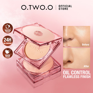 O.TWO.O Face Powder Oil Control Long Lasting 24h Locking Makeup Foundation Matte With Puff