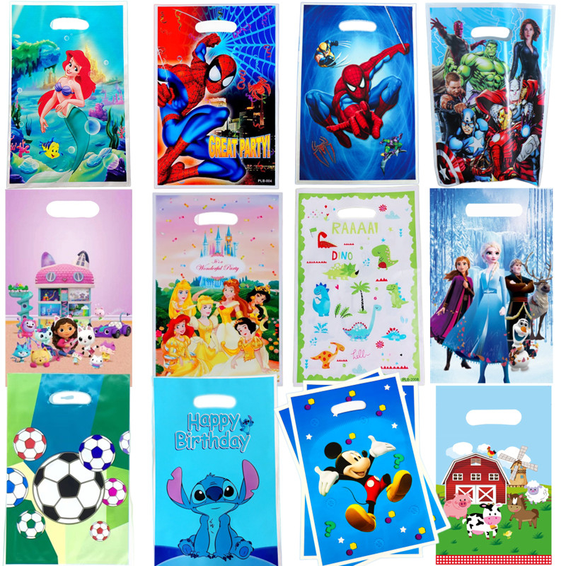 ถุงขนมพลาสติก ลาย Frozen Superman Mickey Football เหมาะกับงานปาร์ตี้วันเกิด สําหรับเด็กผู้หญิง และเด็กผู้ชาย