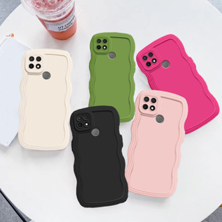 Oppo A15 A15S คลื่น กันชน สีลูกกวาด ป้องกันกล้อง บาง นิ่ม TPU เคส