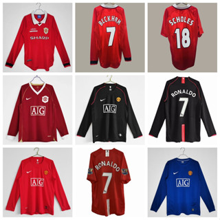 เสื้อกีฬาแขนยาว ลายทีมชาติฟุตบอล Manchester United 1999-00 06-07 07-08 08-09 ชุดเหย้า