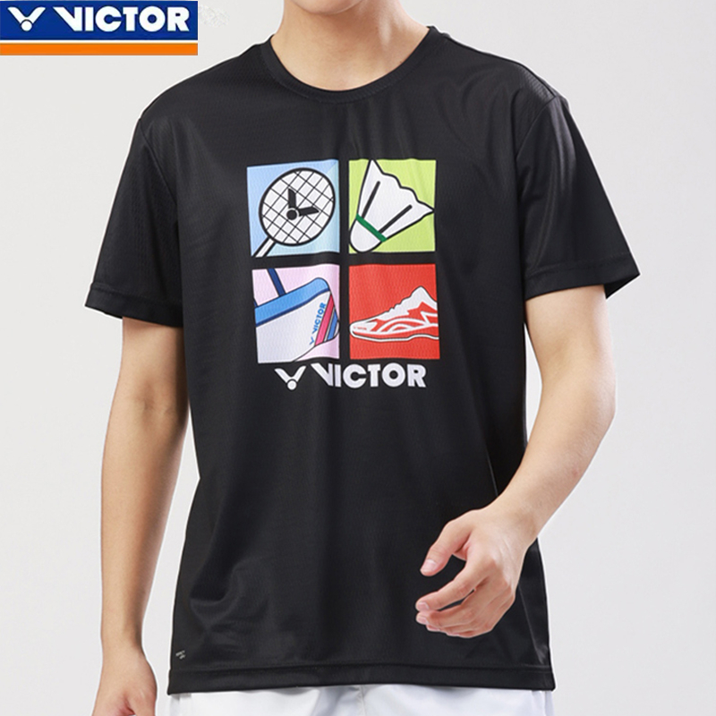 เสื้อยืดกีฬาแบดมินตัน Victor แบบแห้งเร็ว ระบายอากาศได้ดี สําหรับผู้ชาย และผู้หญิง