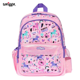 Smiggle กระเป๋าเป้สะพายหลัง กระเป๋านักเรียน พิมพ์ลายยูนิคอร์นน่ารัก สําหรับเด็ก