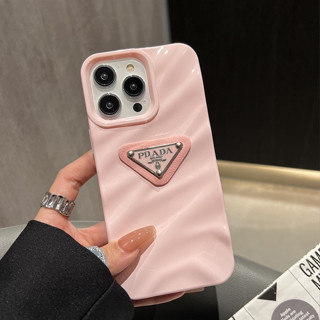 PRADA เคสโทรศัพท์มือถือ tpu นิ่ม ลายเชอร์รี่ สีชมพู 3D สําหรับ Iphone 14promax 14 13promax 13 12promax 12 11promax