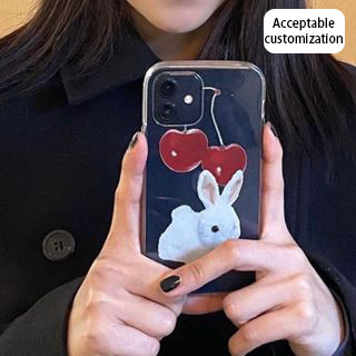 เคสโทรศัพท์มือถือ ลายกระต่าย เชอร์รี่ สไตล์เกาหลี สําหรับ Apple Iphone 14 13promax 12 11 xr xs 7 8P