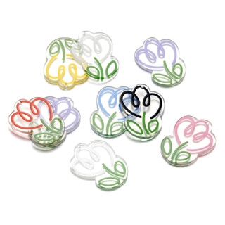 St. kunkk จี้อะคริลิค รูปดอกทิวลิป สําหรับทําเครื่องประดับ ส…