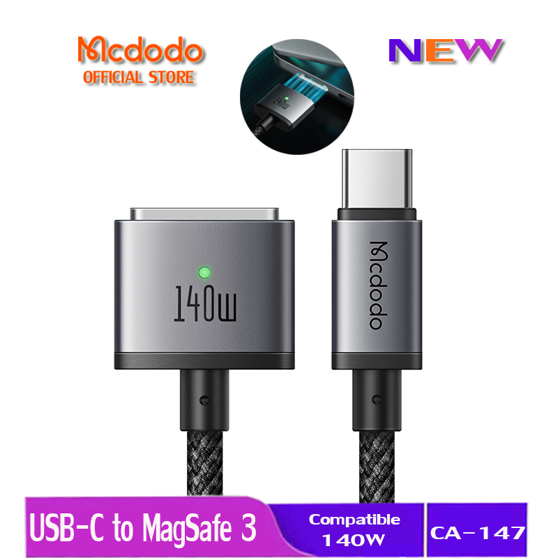 Mcdodo Magnetic Fast สายชาร์จ 140W USB-C ถึง MagSafe 3 สําหรับ MacBook Air/Pro 14 16 CA-207 CA-014 685