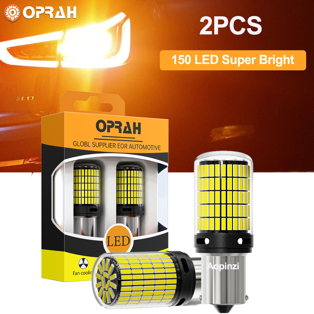 2PCSSuper Bright ไฟเลี้ยวรถ LED Canbus 1156 BA15S BAU15S 1157 Bay15d T20 7440 7443 T25 3157 LED 4014 150SMD ไฟท้ายหลอดไฟ