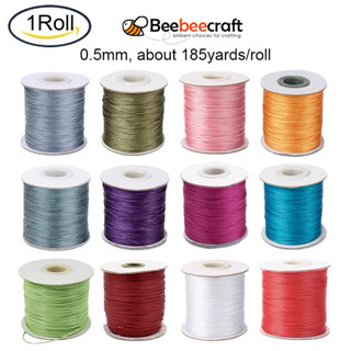 Beebeecraft 1 Roll Waxed Polyester Cord Bead Cord 0.5mm about 185yards/roll  for Jewelry Making and Macrame Supplies