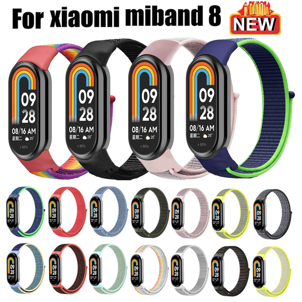 สาย mi Band 8 สายนาฬิกาข้อมือไนล่อน แบบนิ่ม แบบเปลี่ยน สําหรับ Xiaomi mi band 8 Strap Nylon Smart Ba