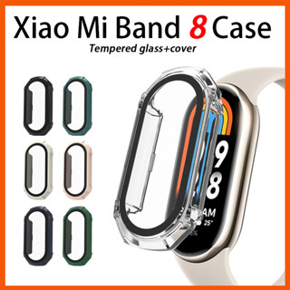 กระจกนิรภัย + ฝาครอบ สําหรับ xiaomi mi band 8 PC กันชนหน้าจอป้องกัน smartwatch miband8 HD ฟิล์ม + เคสบนสมาร์ทแบนด์ 8 อุปกรณ์เสริม