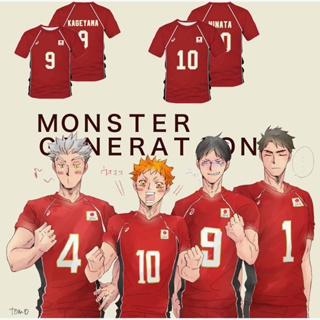 Haikyuu เสื้อยืดแขนสั้นเครื่องแบบญี่ปุ่นเครื่องแต่งกายคอสเพลย์ Jpn