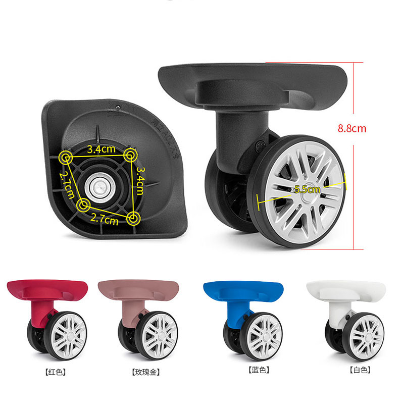 ว015กรณีรถเข็นกระเป๋าเดินทางกระเป๋าเดินทางล้อสากลลูกกลิ้งดึงกล่องสัมภาระหมุนลูกล้ออุปกรณ์ทดแทน