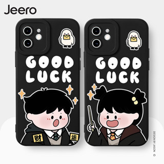 Jeero เคสคู่ เคสไอโฟน คู่รัก กันกระแทกซิลิโคนนุ่มการ์ตูนน่ารักตลก เคสโทรศัพท์ Compatible for iPhone 15 14 13 12 11 Pro Max SE 2020 X XR XS 8 7 6 6S Plus พลัส HFE2245