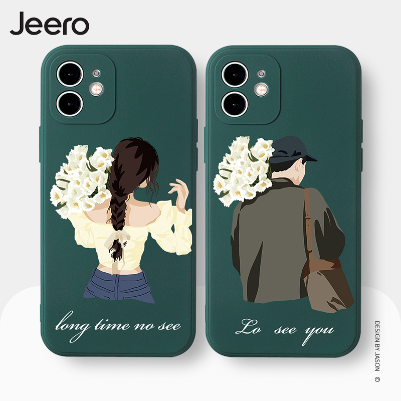 Jeero เคสคู่ เคสไอโฟน คู่รัก กันกระแทกซิลิโคนนุ่มน่ารักตลก เคสโทรศัพท์ Compatible for iPhone 16 15 14 13 12 11 Pro Max SE 2020 X XR XS 8 7 Plus พลัส HFE2257