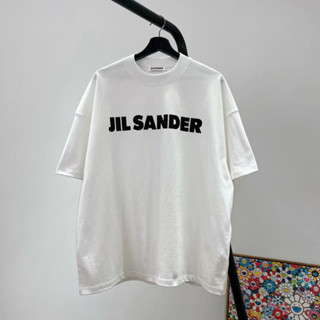 Jil SANDER เสื้อยืดแขนสั้น พิมพ์ลายโลโก้ตัวอักษร ทรงหลวม สไตล์คลาสสิก