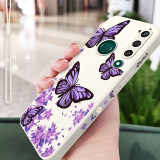 เคสโทรศัพท์มือถือ ซิลิโคน ลายผีเสื้อ สีม่วง สําหรับ OPPO realme5 5i 5s realme6i realme c3