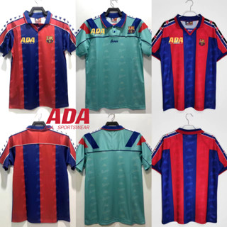 เสื้อกีฬาแขนสั้น ลายทีมชาติฟุตบอล Barcelona 92 95 95 97 ไซซ์ S - 2XL ชุดเหย้า สําหรับผู้ชาย