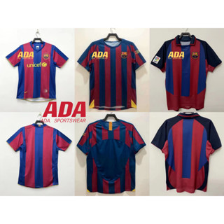 เสื้อกีฬาแขนสั้น ลายทีมชาติฟุตบอล Barcelona 03 04 05 06 07 08 ชุดเหย้า สไตล์เรโทร สําหรับผู้ชาย ไซซ์ S - 2XL