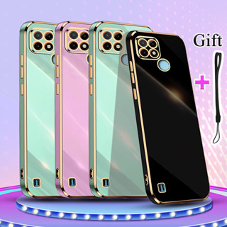 เคสซิลิโคน TPU แบบนิ่ม ชุบไฟฟ้า ขอบตรง สําหรับ Realme C21Y C25Y Realme C21Y C25Y